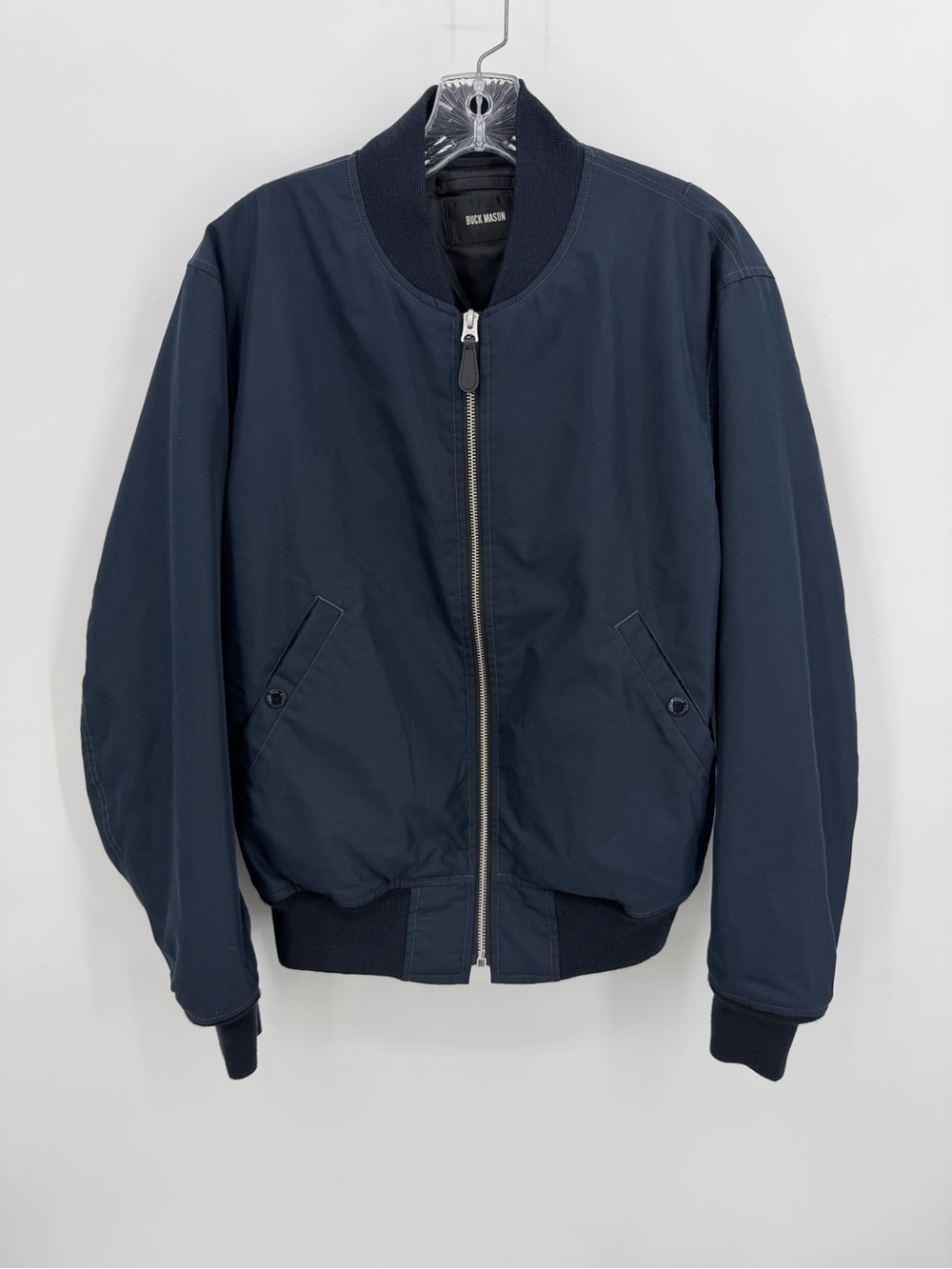 Buck Mason Storm Stopper Bomber Jacket Cotton Blend Blue Size S